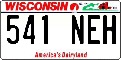 WI license plate 541NEH