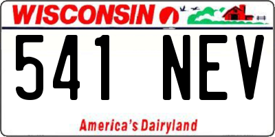 WI license plate 541NEV