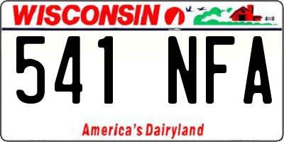 WI license plate 541NFA