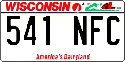 WI license plate 541NFC