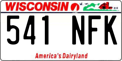 WI license plate 541NFK
