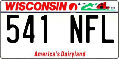 WI license plate 541NFL