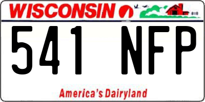 WI license plate 541NFP
