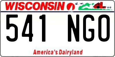 WI license plate 541NGO