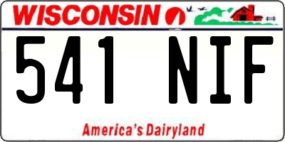 WI license plate 541NIF