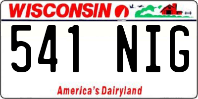 WI license plate 541NIG