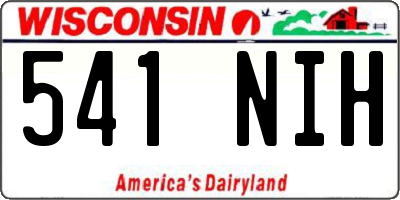 WI license plate 541NIH
