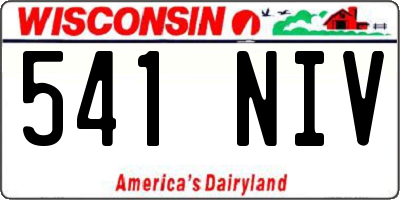 WI license plate 541NIV