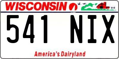 WI license plate 541NIX