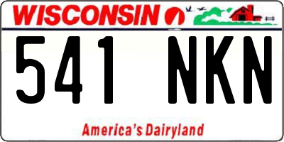 WI license plate 541NKN