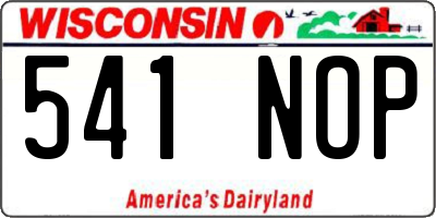 WI license plate 541NOP