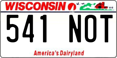 WI license plate 541NOT