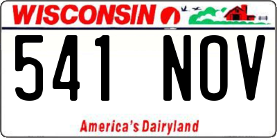 WI license plate 541NOV