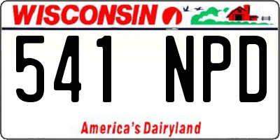 WI license plate 541NPD