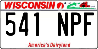 WI license plate 541NPF