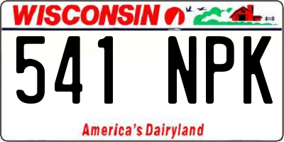 WI license plate 541NPK
