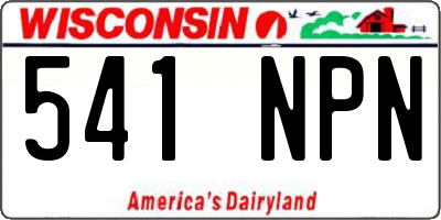 WI license plate 541NPN