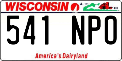 WI license plate 541NPO