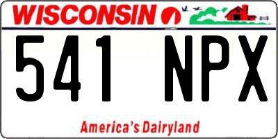 WI license plate 541NPX