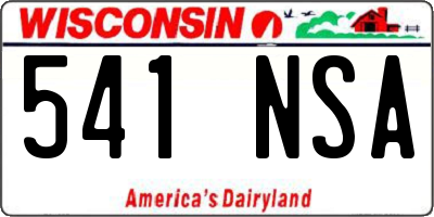 WI license plate 541NSA
