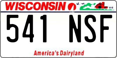 WI license plate 541NSF