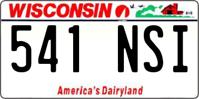 WI license plate 541NSI