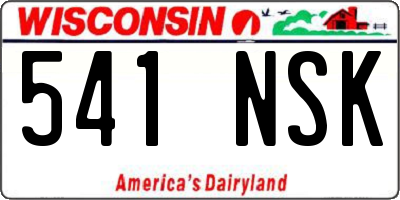 WI license plate 541NSK