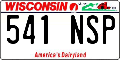 WI license plate 541NSP