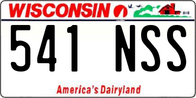 WI license plate 541NSS