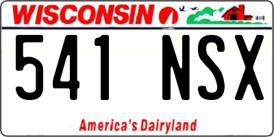 WI license plate 541NSX