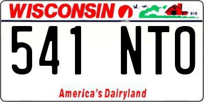 WI license plate 541NTO