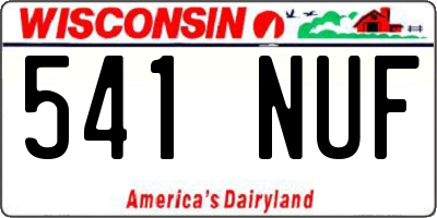 WI license plate 541NUF