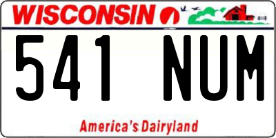 WI license plate 541NUM