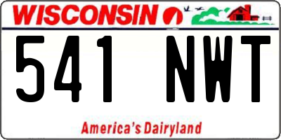 WI license plate 541NWT