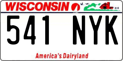 WI license plate 541NYK