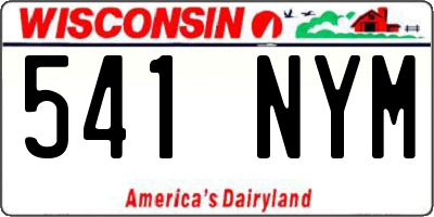 WI license plate 541NYM