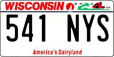 WI license plate 541NYS