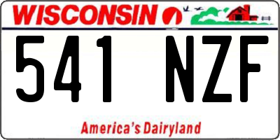 WI license plate 541NZF