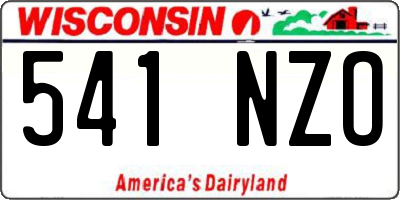 WI license plate 541NZO