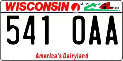 WI license plate 541OAA