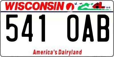 WI license plate 541OAB
