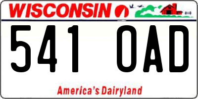 WI license plate 541OAD