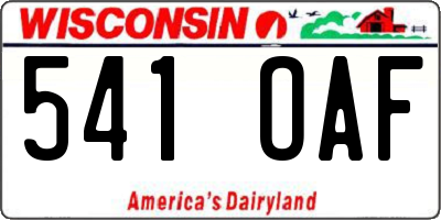WI license plate 541OAF