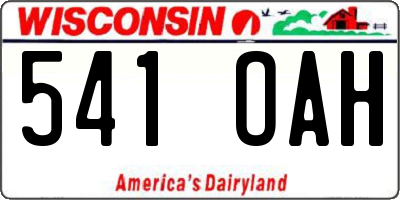 WI license plate 541OAH
