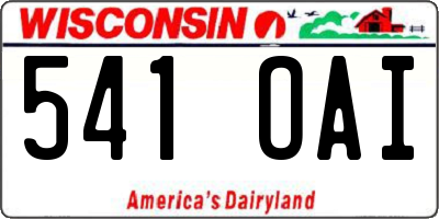 WI license plate 541OAI
