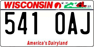 WI license plate 541OAJ