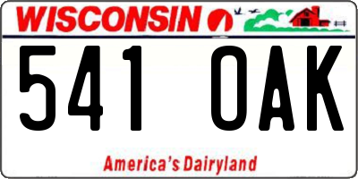 WI license plate 541OAK