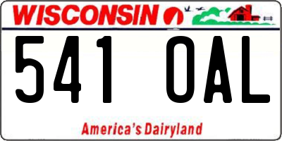 WI license plate 541OAL