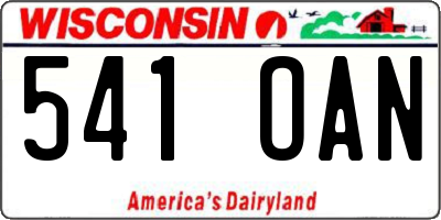 WI license plate 541OAN
