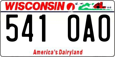 WI license plate 541OAO